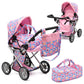 Baby Doll Convertible Pram Stroller With Removable Travel Bassinet Carrier For Kids Adjustable Handle Buggy Carriage With Canopy