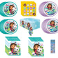Unique Gabbys Dollhouse Birthday Party Supplies Bundle Pack includes 16 Dessert Cake Plates, 16 Lunch Plates, 16 Napkins, 1 Tabl