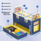 Uaono Card Deck Box For Mtg, Double Card Storage Box With 2 Commander Display & 1 Dice Tray, Fits 200+ Double Sleeved Cards, Card Organizer For Ccg Tcg Sports Cards (Blue Yellow)