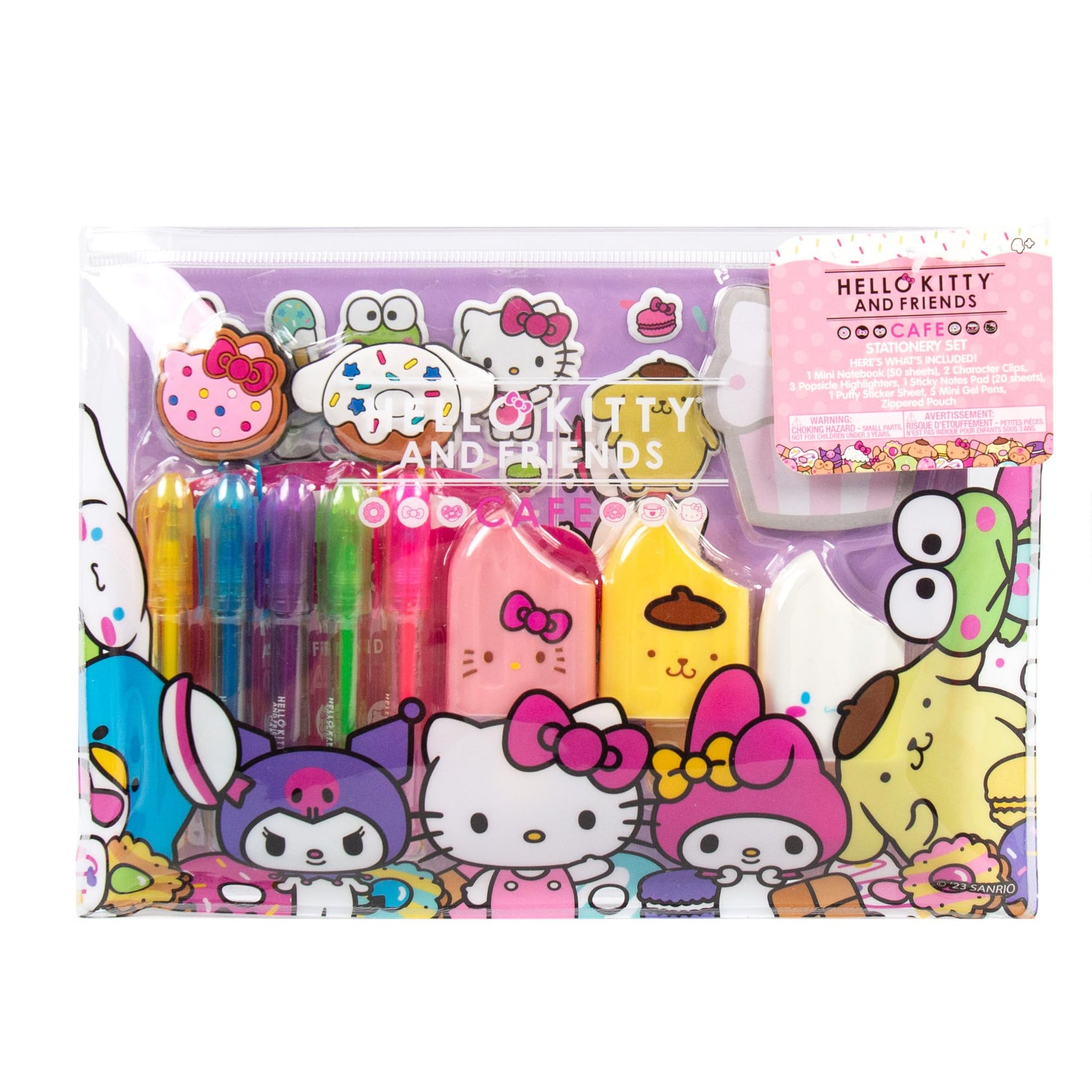 Hello Kitty & Friends Caf Stationery Set, 22Piece Sanrio Stationery, Cute School Supplies, Sanrio Accessories, Includes Noteb