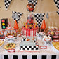 Tyqour 2Pcs Black & White Checkered Flag Banner, Double Sided Racing Pennant Banner Flags, Car Themed Birthday Party Decorations