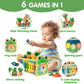 6-in-1 Wooden Montessori Toy with Mole Whacking Game & Xylophone for 1-5 Year Old Toddler, Activity Cube for 12+ Month Baby, Mul