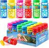 Sloosh 24 Pack Assorted Colors Bubble Solution Bottles With Wand (4 Oz) For Kids' Bubble Toys Summer Activity, Easter, And Assortment Party Favors