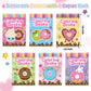 X1zuue Valentines Day Coloring Books for Kids - 48Pcs Bulk Donut Mini Coloring Booklet DIY Art Drawing Book with Dessert?Doughn