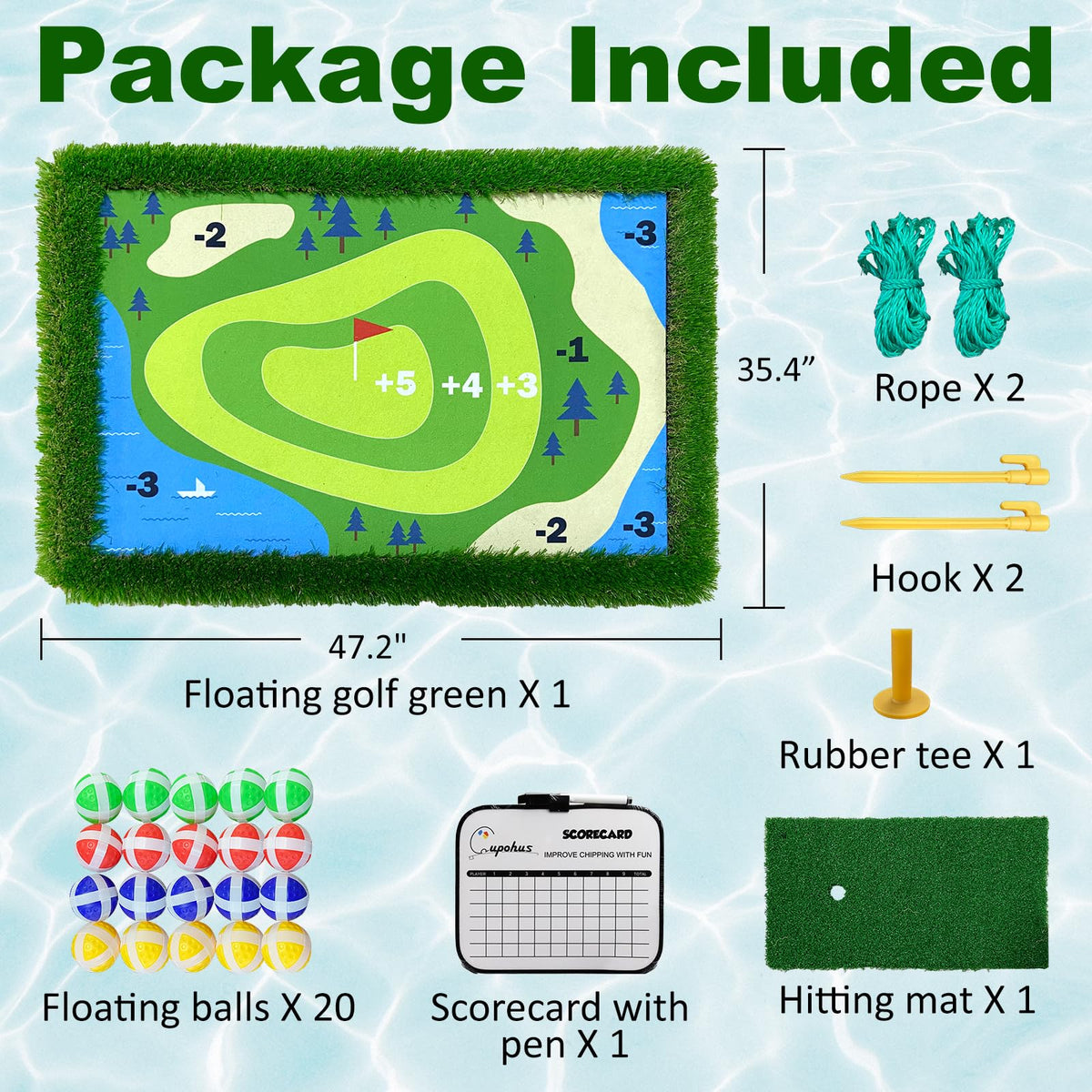 Cupohus Floating Golf Green for Pool 47