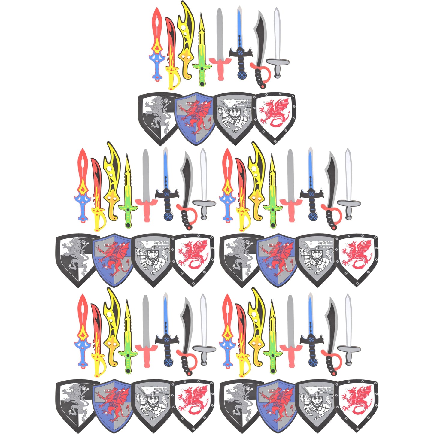 PowerTRC Foam decorative replica blade and Shield 60 Piece Playset | Ninja  Warrior  Viking Role Play Accessories for Kids | Great for Party Favors