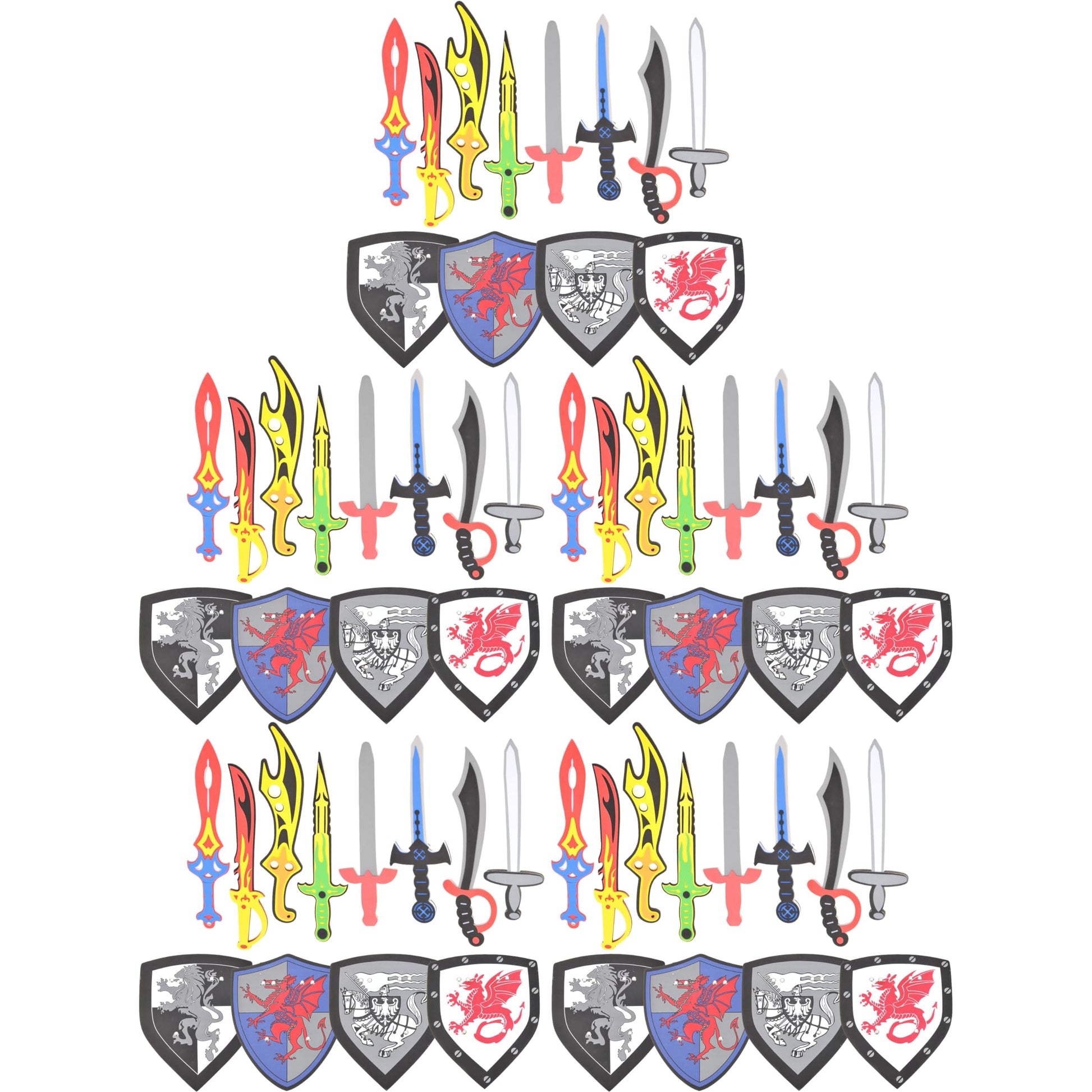 PowerTRC Foam decorative replica blade and Shield 60 Piece Playset | Ninja  Warrior  Viking Role Play Accessories for Kids | Great for Party Favors