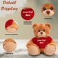 Plushland Teddy Bear 11 Inch, Stuffed Animal Personalized Gift - Great Present For Mothers Day, Valentine Day, Graduation, Birthday,Anniversary, Get Well,Christmas (Mocha Bear, Red)