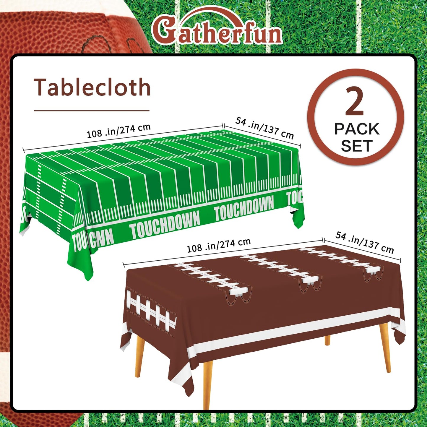 Football Party Decorations Disposable Tablecloth Plastic Touchdown Table Cover For Birthday Party Football Party Games Decoratio