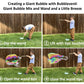 Bubbleventi Giant Bubble Kit | Made In Usa | Includes 2 Wooden Wands, A Tips And Tricks Booklet, And 1 Bubble Mix - Makes 4 Gallons Of Big Bubble Solution |Use At Birthdays And Family Fun
