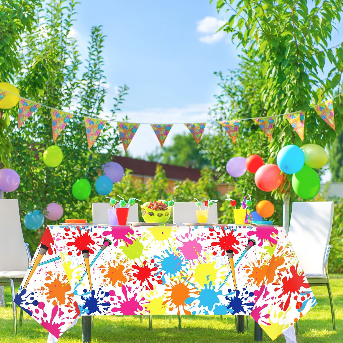gisgfim 3 Pcs Art Paint Tablecloth Party Supplies Art Theme Birthday Party Decorations Creative Artist Painting Party Table Cove