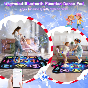 2024 Upgraded Dance Mat Toys For 3-12 Year Old Kids, Electronic Dance Pad With Light-Up 8-Button Wireless Bluetooth, Music Dance