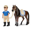Lori Dolls Mini Boy Doll & Toy Horse Set - 6-inch Brian & Barnaby, Brown, Includes Clothes & Accessories - Model LO31235Z