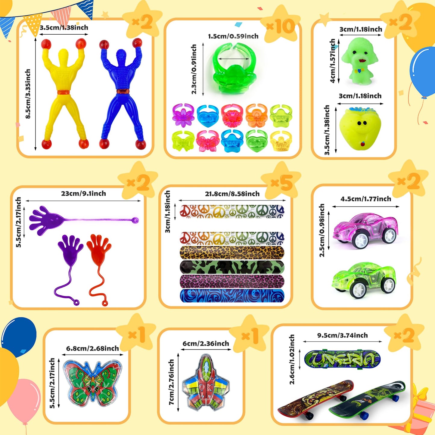 XIPEGPA 62PCS Party Favors Toy Assortment for Classroom Rewards Bulk Toys Birthday Party Toys Goodie Bag Filler Treasure Box Gif