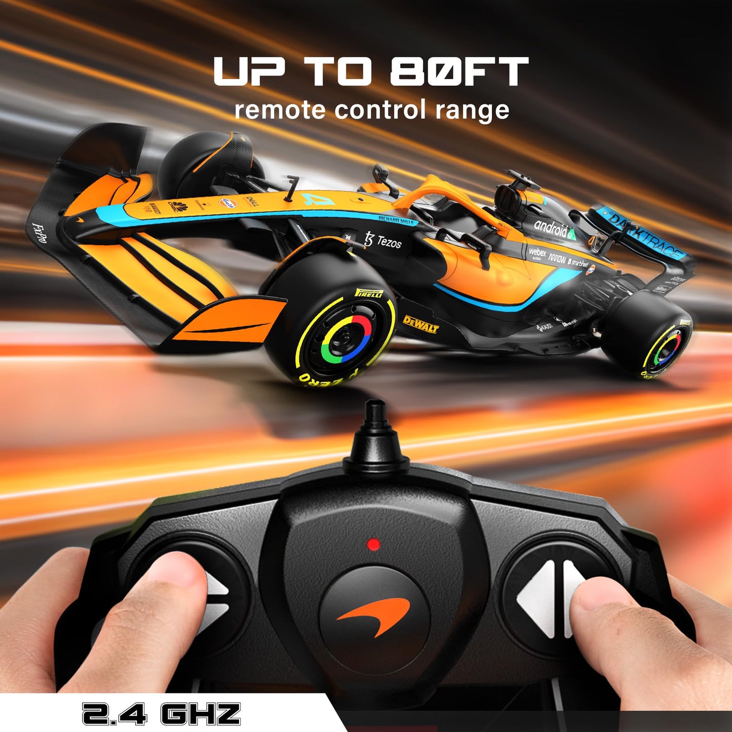 Voltz Toys Authentic Licensed 1:18 McLaren F1 MCL36 Remote Control Car - F1 Collection RC car Series for Kids and Adults - 2.4GH
