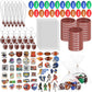 JellyArch 170 Pcs Football Party Favors 24 Set Mini Football Squeeze Sports Stress Ball Silicone Wristbands Bracelets Necklace K