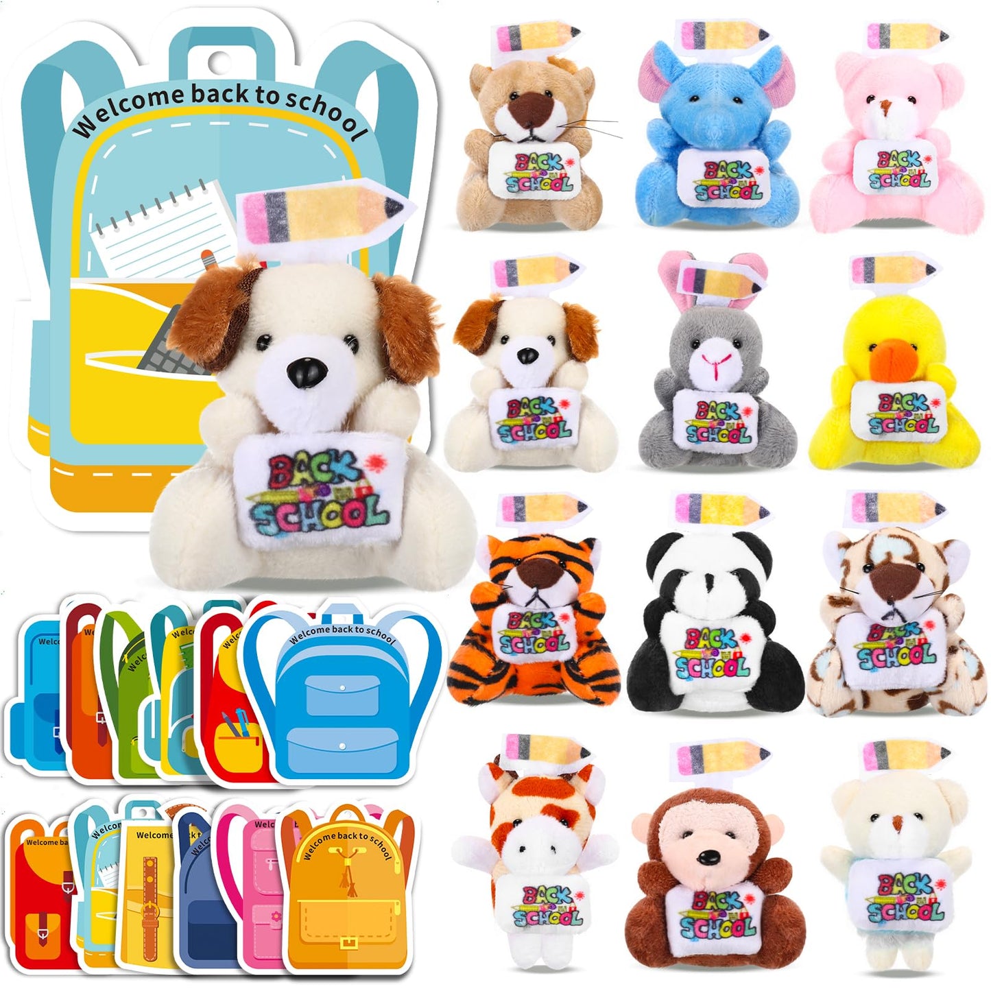 Blueweenly 30 Set Welcome Back To School Gifts For Students Teachers Stuffed Animals Bulk Mini First Day Of School Plush Animals