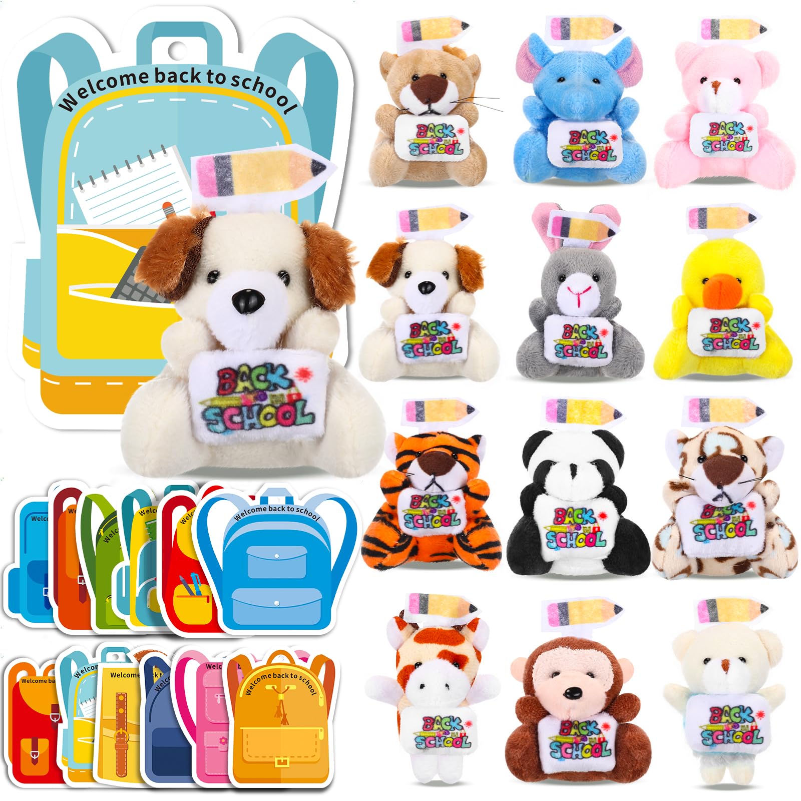Blueweenly 30 Set Welcome Back To School Gifts For Students Teachers Stuffed Animals Bulk Mini First Day Of School Plush Animals