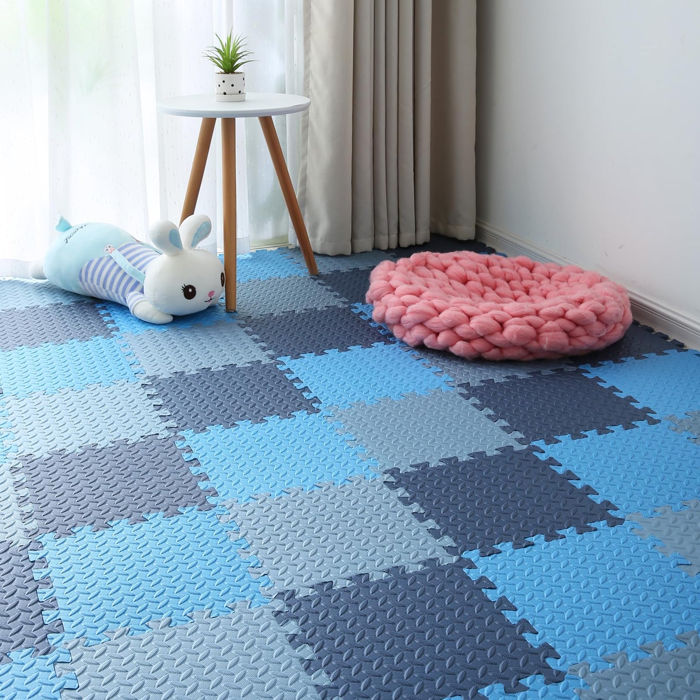 Foam Play Mat for Baby, 0.4 Inch Thick Foam Interlocking Floor Mats, Soft Non-Toxic Baby Playmat, Solid Colored Puzzle Play Mat