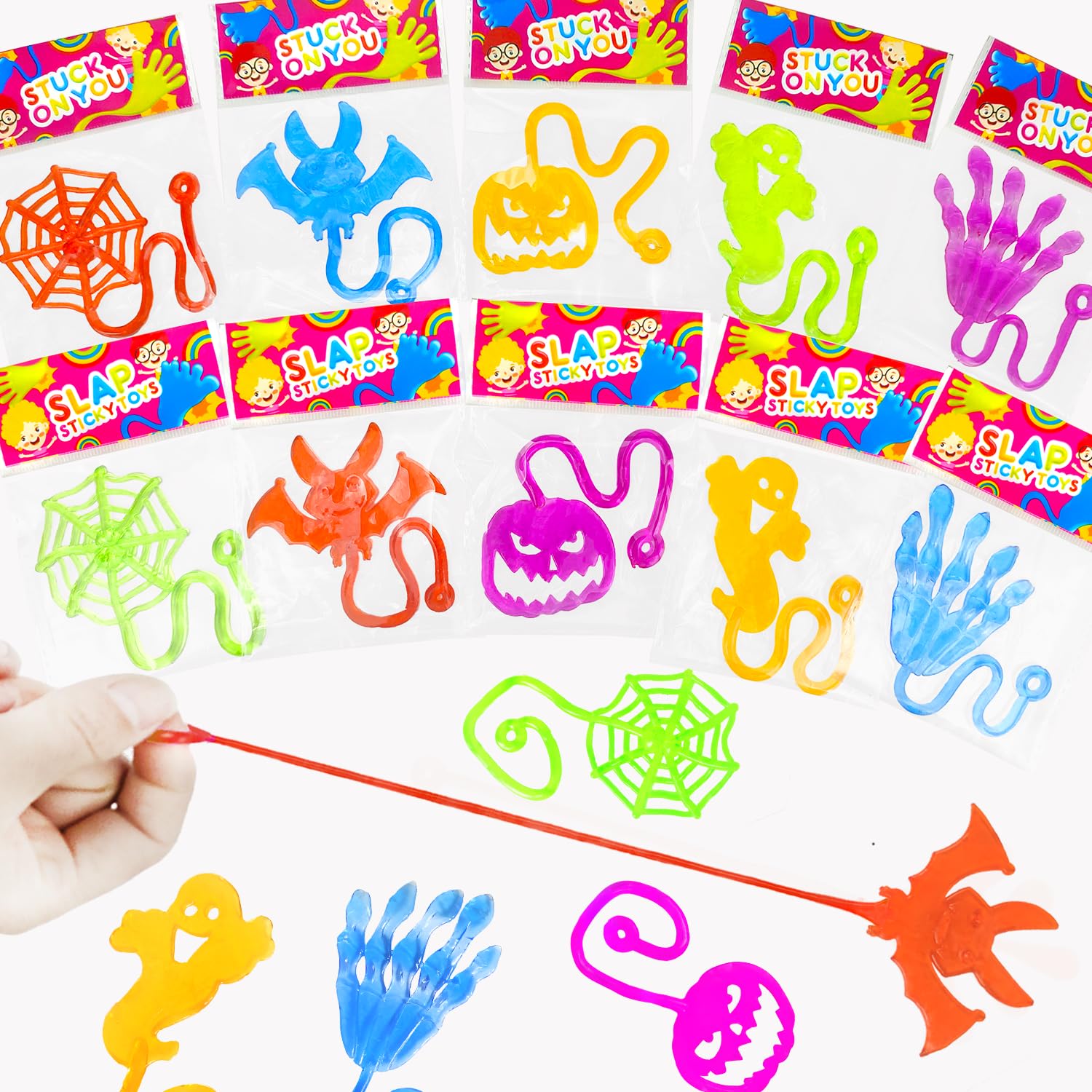 60 PCS Halloween Sticky Hands Toys Gifts Bulk for Toddlers,Halloween Party Favors Treats for Kids,Boo Basket Pinata Goody Bag St