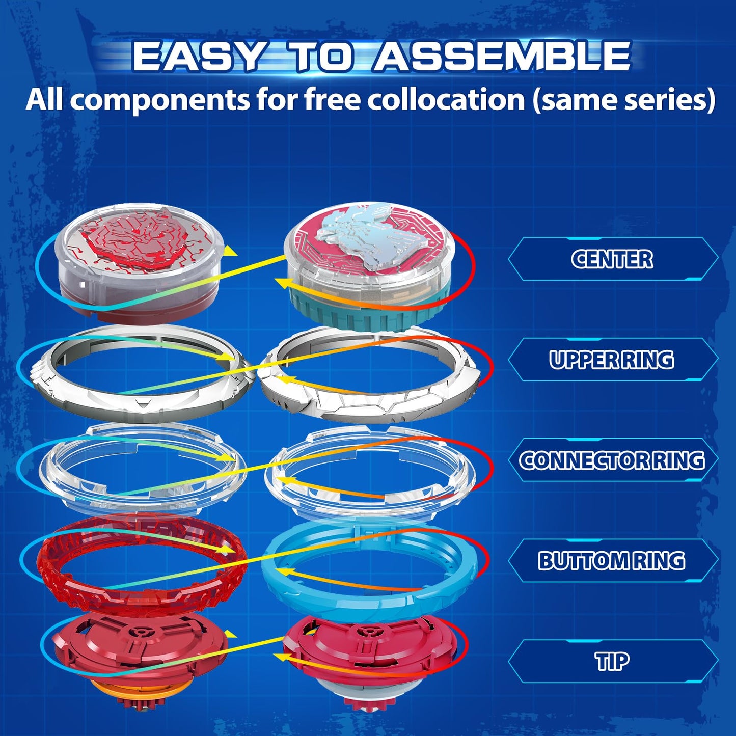 Infinity Nado Battling Toys Battle Set with Spinning Top & Sword Launcher, Flame Red, Model EU654122, for Ages 5-12
