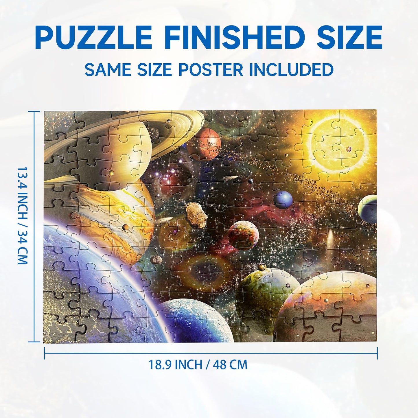 Nattork Jigsaw Puzzles 100 Pieces For Kids Youth Families (Space Traveler, Solar System) Pieces Fit Together Perfectly