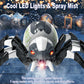 DEERC 128A Remote Control Spider Robot Toy - White, LED Light & Music, Perfect for Kids Halloween Gifts & Pranks