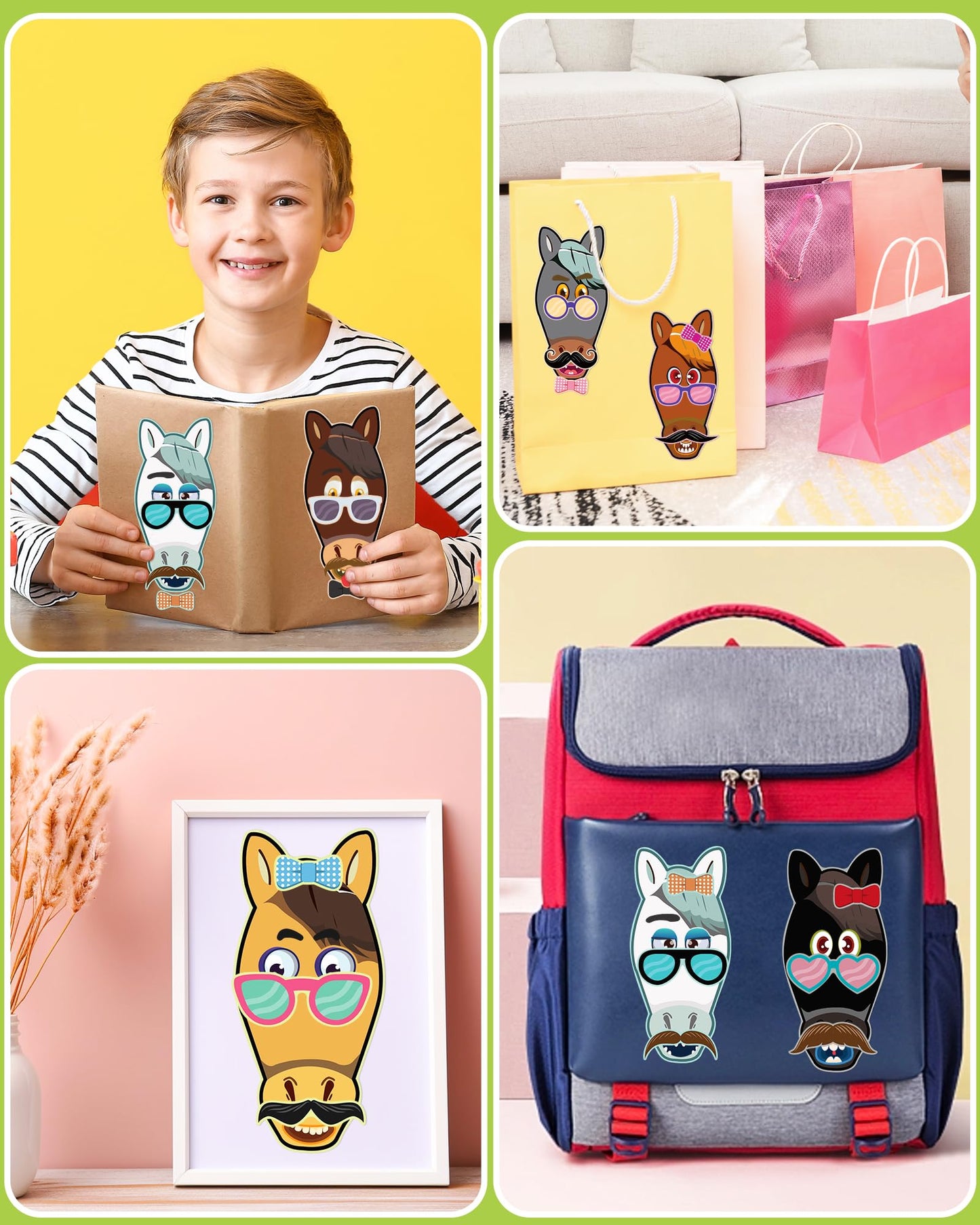 24 Pcs Make Your Own Animal Sticker Sheets For Kids With Horse Animals Face Stickers For Kids Crafts Activities Gift Bag Stuffer