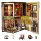 Cutebee Book Nook Kit - Diy Miniature House Dollhouse Kit For Adult And Teens, Booknook Bookshelf Decor Alley Model Build With Led Light, Gifts For Family And Friends