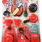 AK Store Pretend Play Kitchen Ware Cooking Set with Cookware, Utensils and Water Dispenser for Kids Girls (Red)