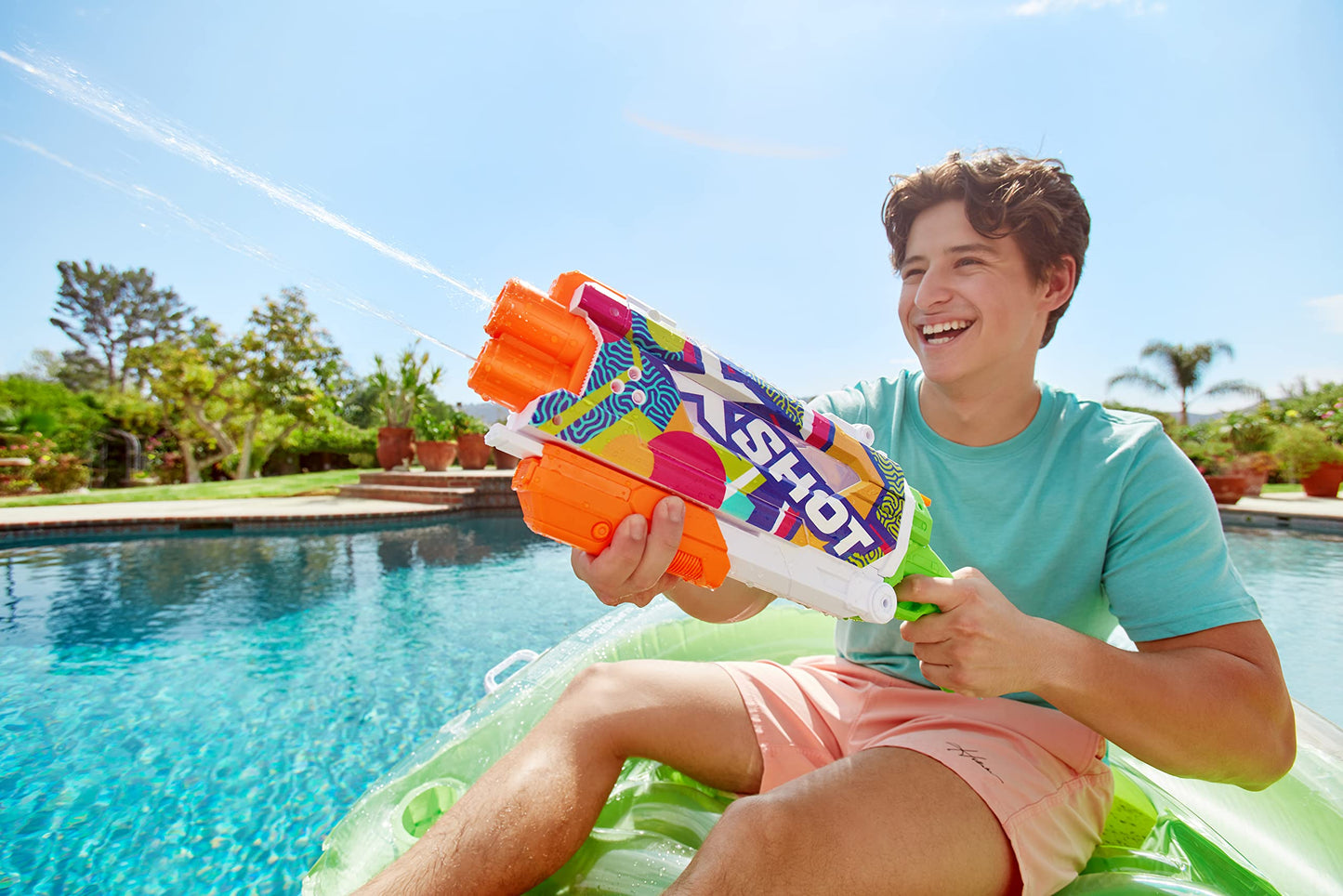 X-Shot Water Fast-Fill Skins Pump Action Water Blaster Blue Camo by ZURU XShot Watergun (Fills in 1 Second!)