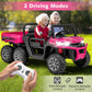 Olakids 24V 2 Seater Ride On Dump Truck, 4Wd 6X6 Battery Powered Kids Utv With Remote Control, 4 X 90W Engine, Electric Dump Bed, Spring Suspension, Ride On Toys For Big Kids (Rose)