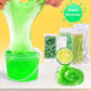 Azeperoy Premade Crystal Slime Set - Green Jelly Cube, Soft & Non-Sticky, Includes 6 Add-ins, Perfect Party Favors for Kids