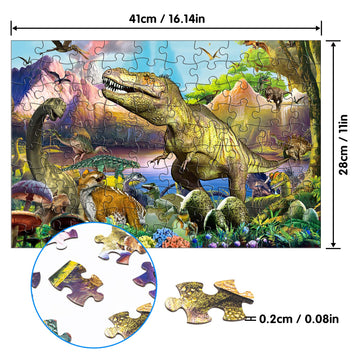 Sitodier Dinosaur Puzzles For Kids, 100 Piece Jigsaw Puzzles For Kids Ages 4-8, Learning Educational Puzzle Toys For Toddlers Boys Girls 4 5 6 7 8 Years Old