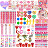 SQZUWIT 497PCS Valentines Day Gifts for Kids, 36 Pack Valentines Day Party Favor with Cards Pencils Stickers Erasers Stampers Cl