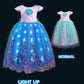 UPORPOR Light Up Dress Princess Costume Girls Halloween Outfit for Toddler Christmas Dress for Teens Kids Birthday Party Carniva