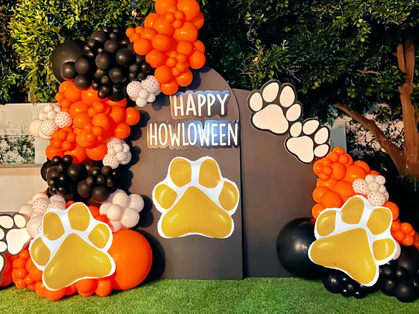 Cymylar 3 Pcs 25 * 28 Inch Yellow White Dog Paw Balloon Blueyi Foil Balloons/Blueyi Birthday Party Supplies Balloons/Baby Shower