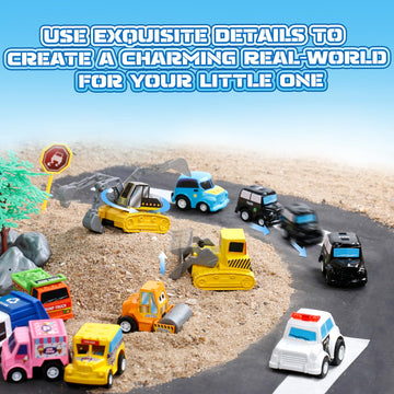 Fajiabao 18 Pcs Toddler Toys Cars for 1-3-5 Mini Pull Back Cars Small Toy Trucks Toddler Party Favors Pinata Filler Goodie Bags