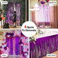 PartyWoo 2 pcs Purple Foil Fringe Curtain, Metallic Tinsel Fringe Backdrop Door Fringe, Purple Streamers Backdrop for Mermaid Bi