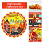 100 Pcs Firetruck Birthday Party Decorations Fireman Plates And Napkins For Firefighter Party Supplies Fire Truck Birthday Theme