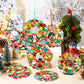 Hollowfly 48 Sets Christmas Wreath Craft Kits for DIY Santa Claus Wreath Hanging Ornaments Make Your Own Paper Xmas Craft with S