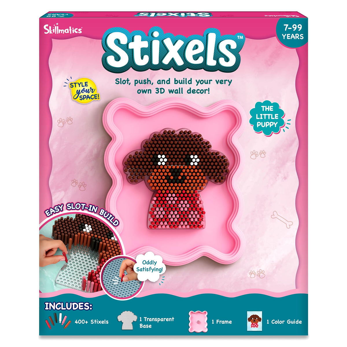 Skillmatics Stixels Diy 3D Pixel Art Kit  Puppy Wall Decor, MessFree