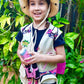 Kidz@Play Pink Bug Hunting Kit - Vest, Hat, Binoculars, Net, Container & More - Perfect for Kids' Outdoor Adventures, Small Size