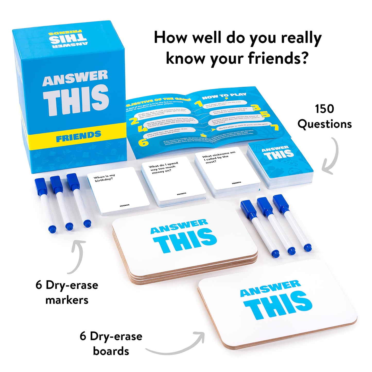 The World Game Answer This Card Game - Fun Family & Friends Party Game - Paper - ATF-2502-EN3 - Friends Color