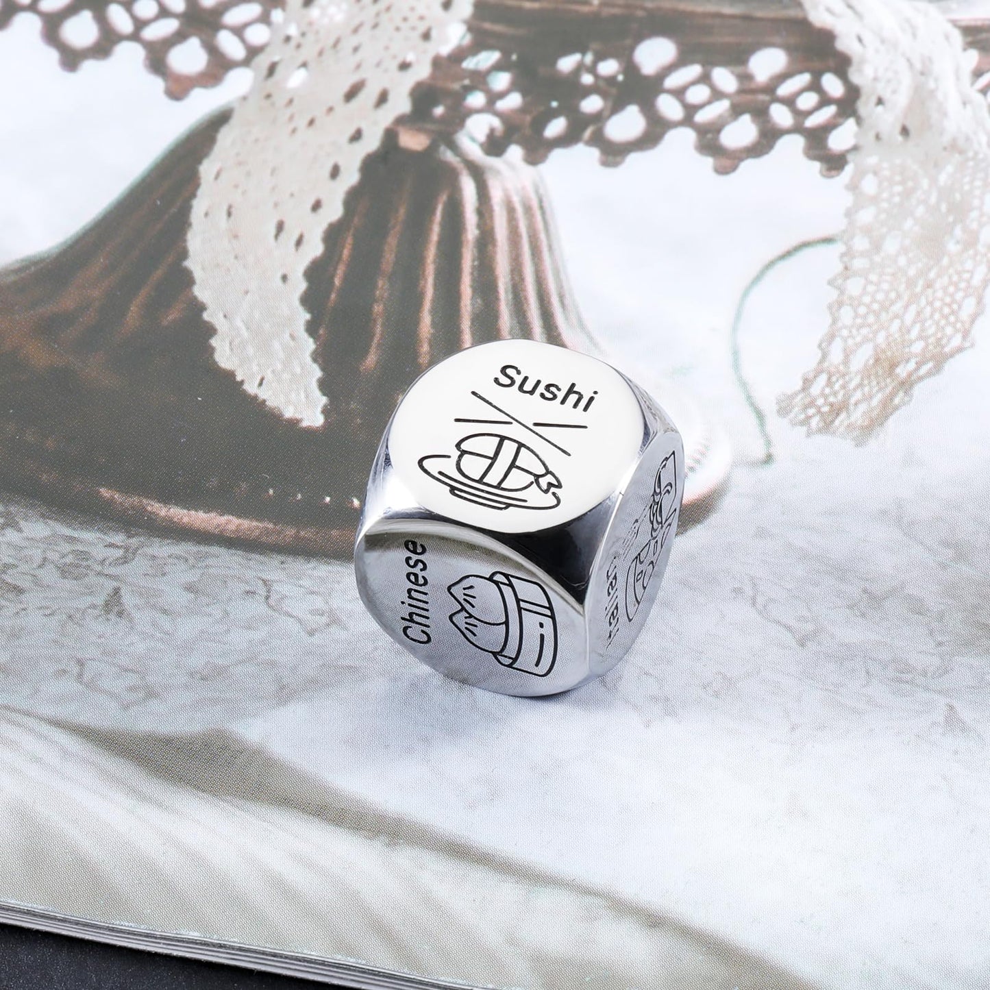 Santa Swap Gift Exchange Dice  Food Dices Bachelor Party Favors Anniversary Date Night Dice for Men  Steel Gifts for 11th Anniversary  Date Night Gifts for Boyfriend Christmas Stocking Stuffers