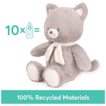 Gund Baby Sustainable Kitten Plush, Stuffed Animal Made From 100% Recycled Materials, Spring Decor For Babies And Newborns, Gray