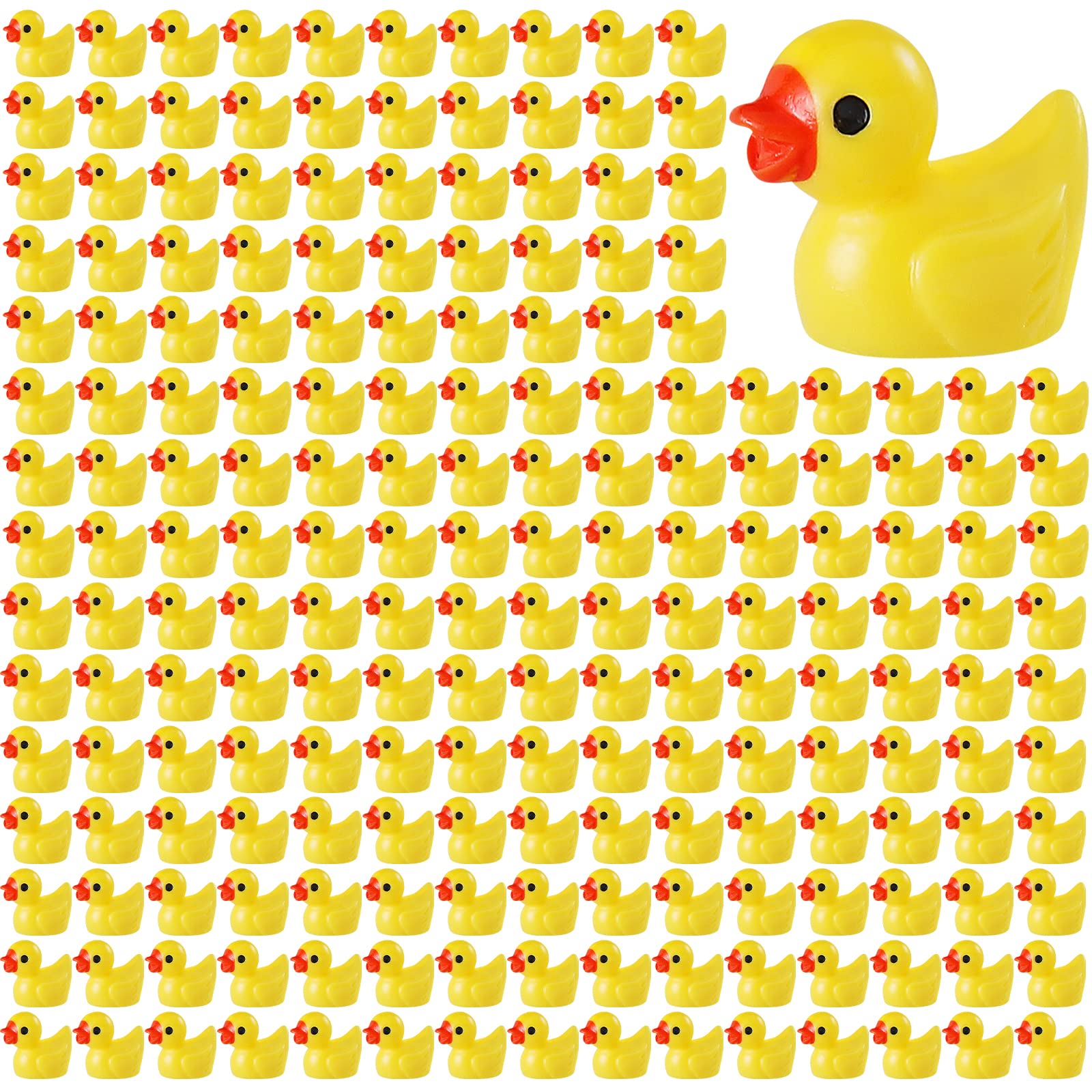 ROMROC Mini Resin Duck Bulk 200 Pack Tiny Ducks to Hide for Miniature Dollhouse Accessories Micro Garden Landscape Aquarium Pott