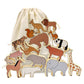 Xylolin Wooden Zoo Animal Blocks Stacking And Balancing Toy, Toddler Wood Animal Figures Blocks Imaginative Play, Preschool Educational Toys And Stack Balance Games For Kids