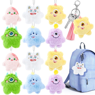 Hungdao 12 Pcs Easter Plush Keychain Bulk Mini Plush Small Stuffed Animal Bulk Back To School Gifts Stocking Stuffers For Kids Goodie Bag Fillers Devil Theme Party Favors