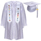 Newrara Kindergarten Graduation Cap and Gown Stole Package for Kids (White, 30)